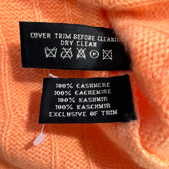 NWOT RALPH LAUREN Black Label Cashmere Cable Orange Knit Sweater sz L (M?) - Picture 8 of 9